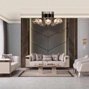 luxury European sofa set Deluxe modern living room furniture Chicago showroom