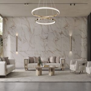 luxury Neva living room furniture with chester sofa armchairs and table