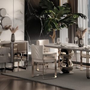European Pasifik dining room furniture with table chairs and panel USA